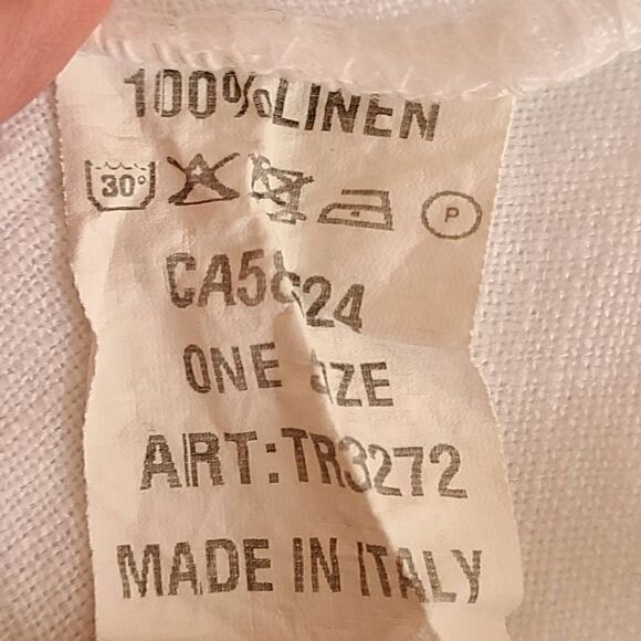 Beyond Capri Womens Linen Blouse Side Tie Quarter Sleeve Button White OS - Picture 8 of 13